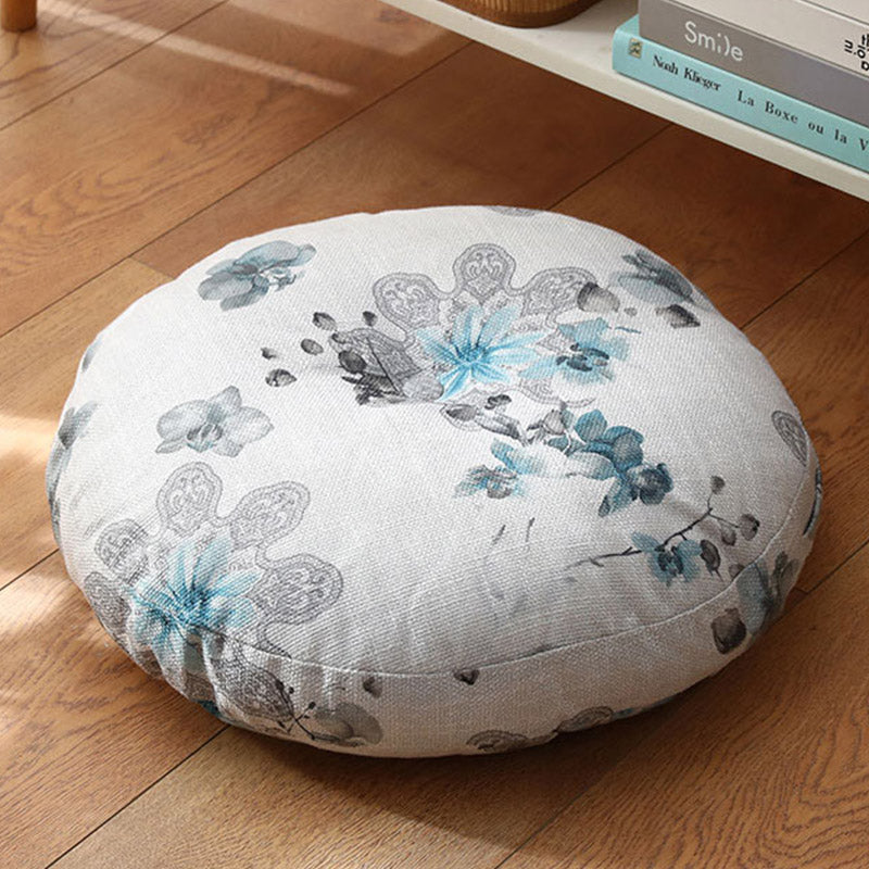 Lotus Simple Pattern Linen Meditation Seat Cushion Home Living Room Decoration - Detachable - Approx. 40cm × 10cm (slight variation possible) - AliceBlue - image 18
