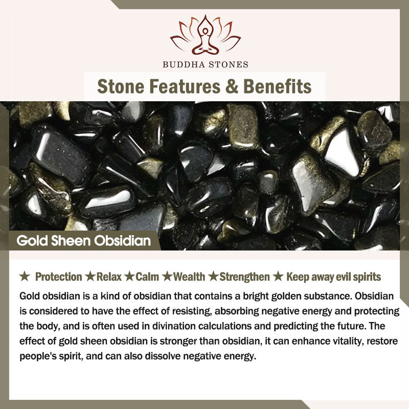 Buddha Stones Laughing Buddha Gold Sheen Obsidian Wealth Necklace Pendant - image 7