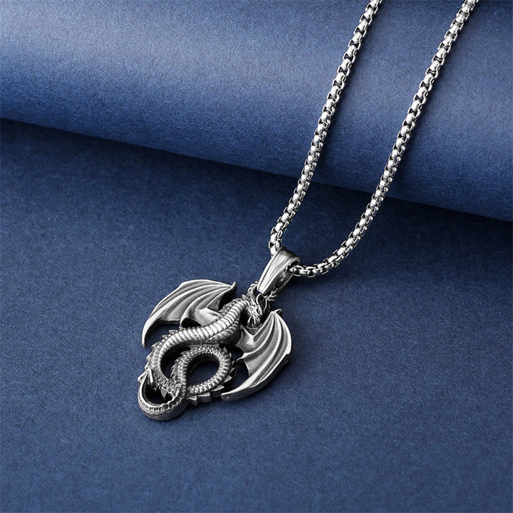 Buddha Stones Pure Tin Dragon Luck Success Necklace Pendant - image 4