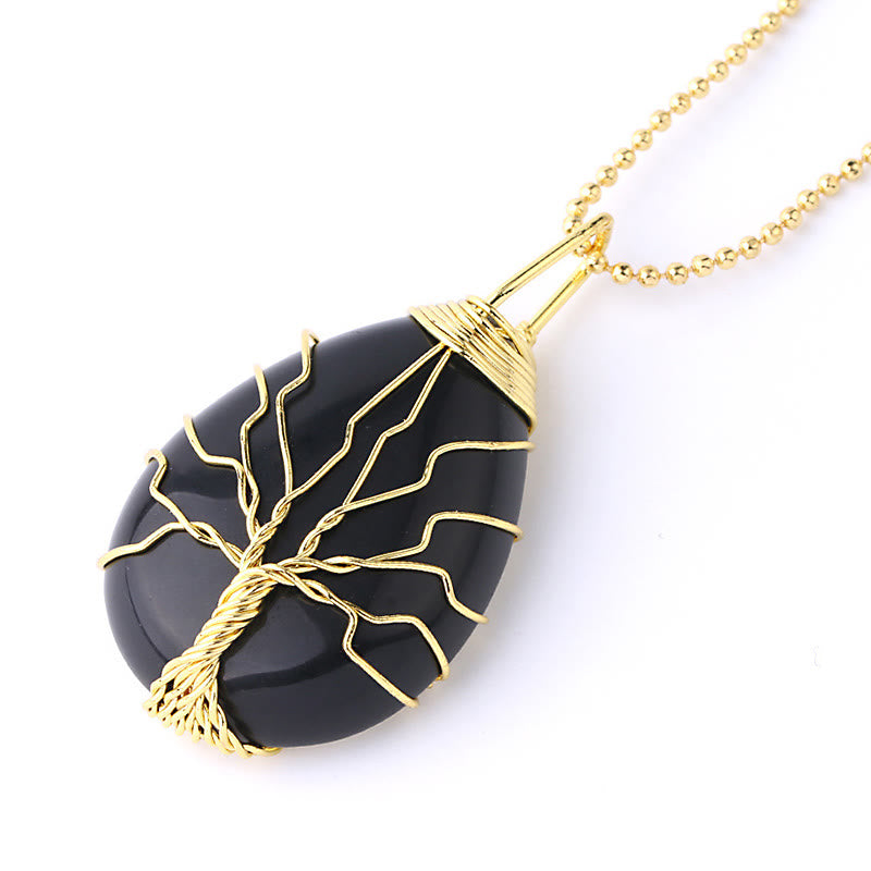 Buddha Stones Natural Quartz Crystal Tree Of Life Healing Energy Necklace Pendant - image 35