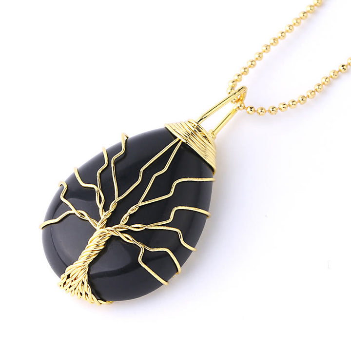 Buddha Stones Natural Quartz Crystal Tree Of Life Healing Energy Necklace Pendant - image 35