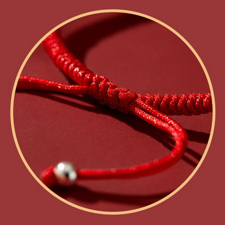 Buddha Stones Handmade Lotus Cinnabar Peace Buckle Blessing Braid Bracelet - image 13