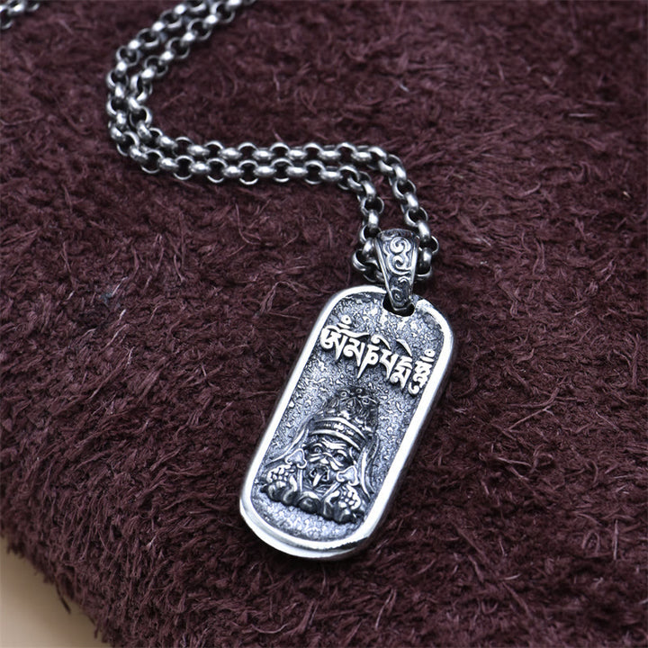 Buddha Stones 925 Sterling Silver Zakiram Goddess of Wealth Om Mani Padme Hum Peace Necklace Pendant - image 5