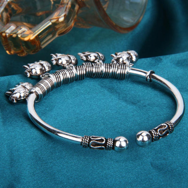 925 Sterling Silver Elephant Strength Bracelet Bangle - image 10