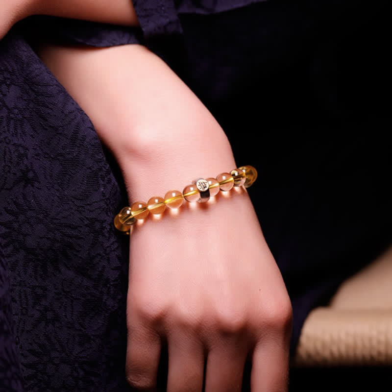925 Sterling Silver Chinese Zodiac Natal Buddha Citrine Protection Bracelet - image 7