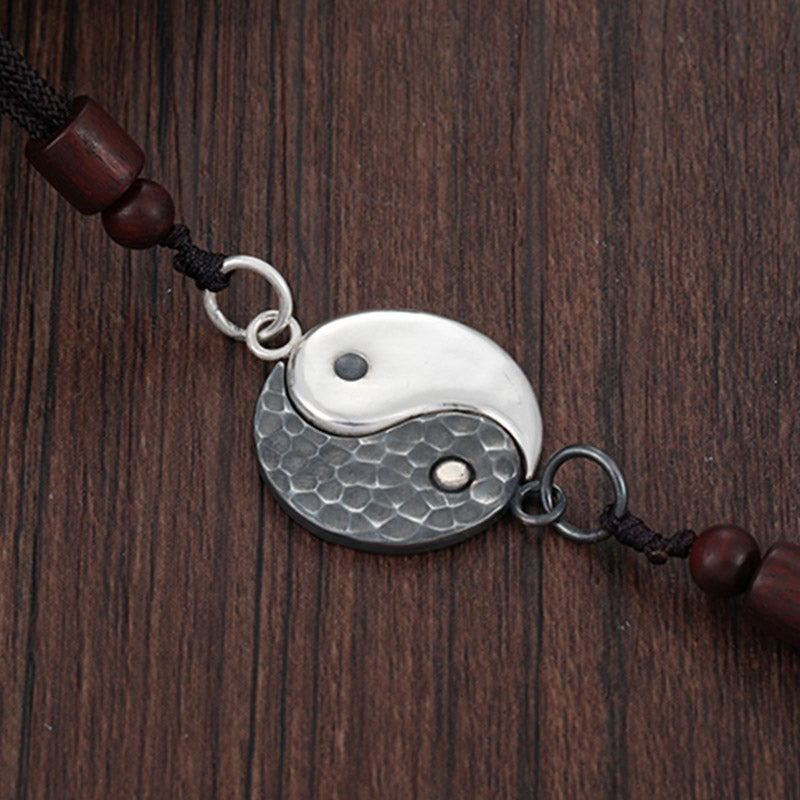 990 Sterling Silver Yin Yang Balance Harmony Necklace Pendant - image 1