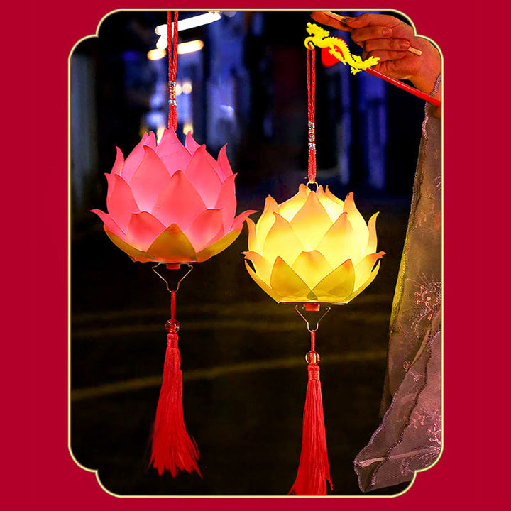 DIY Lotus Flower Dragon Lantern Tassel Lamp Decoration - image 11