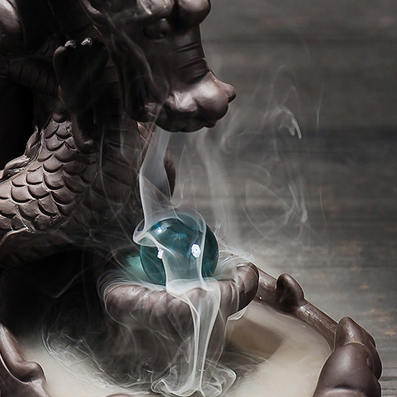Buddha Stones Tibetan Dragon Protection Incense Burner Decoration - image 5