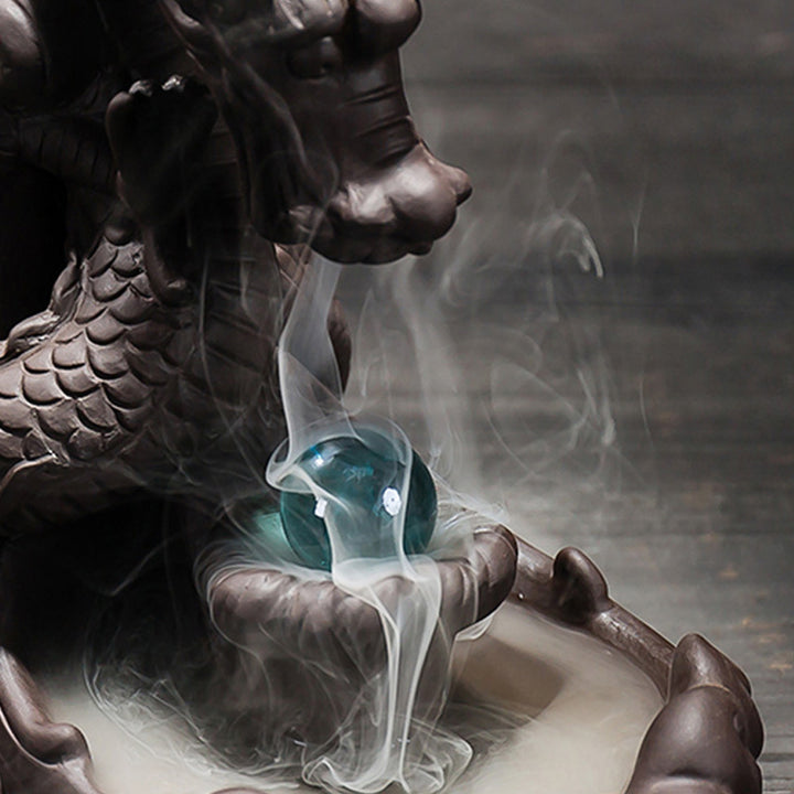 Buddha Stones Tibetan Dragon Protection Incense Burner Decoration - image 5