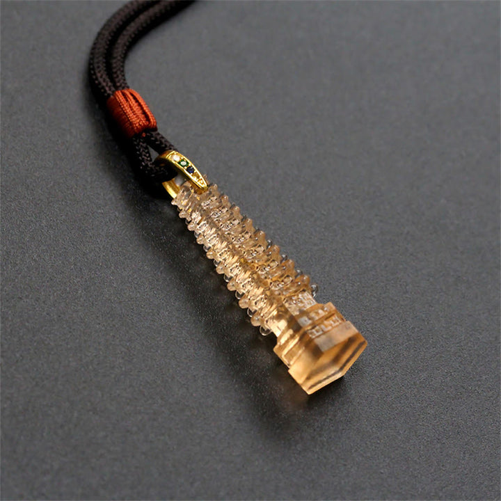 Buddha Stones Liuli Ancient Pagoda Wisdom Necklace