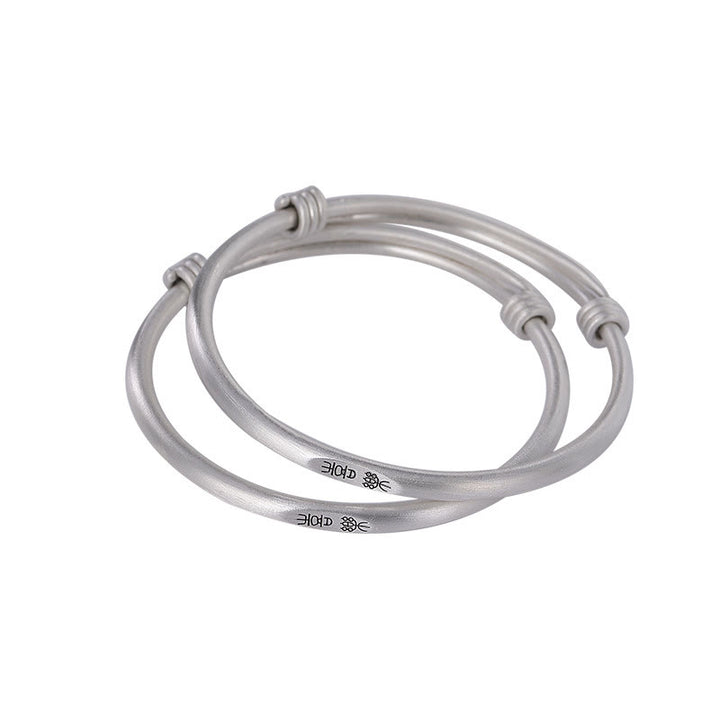 Buddha Stones 999 Sterling Silver Peace And Joy Protection Kids Child Bracelet Bangle - image 13