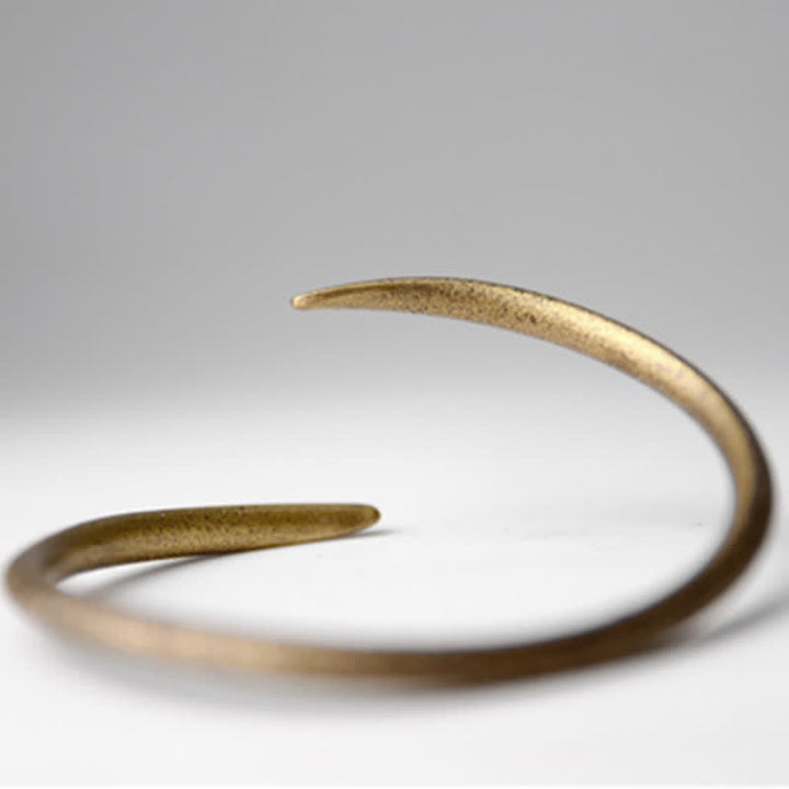 Buddha Stones Simple Design Copper Luck Adjustable Cuff Bracelet - image 10