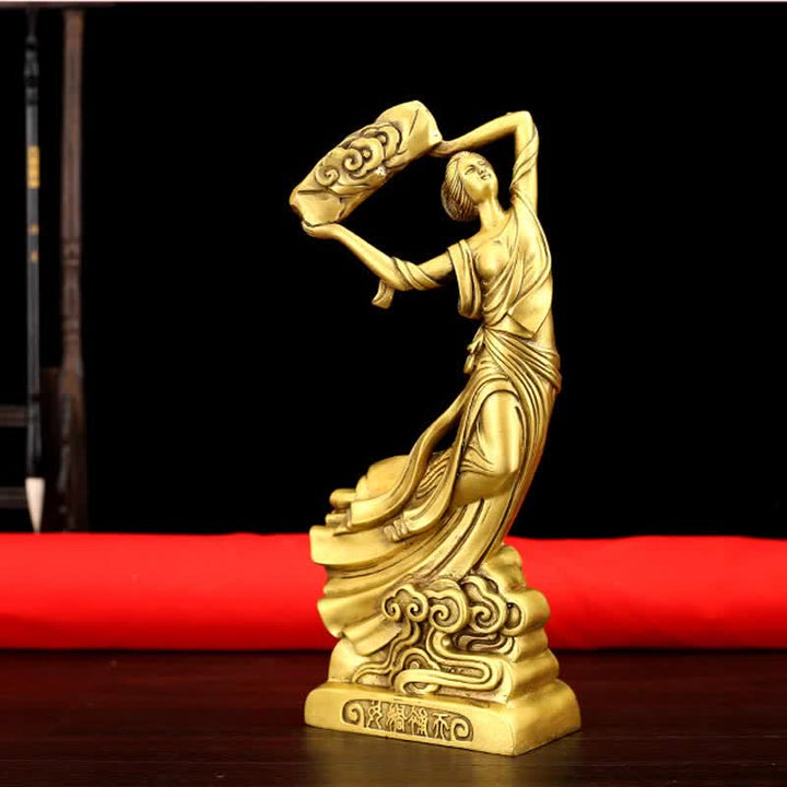 Bodhisattva Nuwa Mends The Sky Protection Copper Statue Decoration - image 1