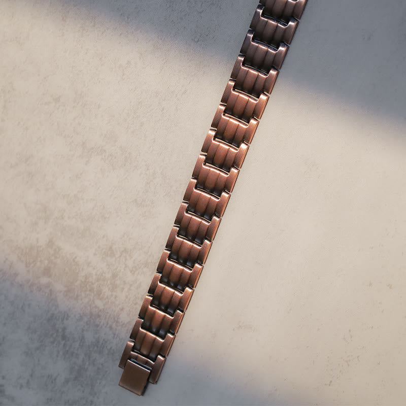 Vintage Magnetic Solid Copper Cuff Bracelet Bangle - image 3