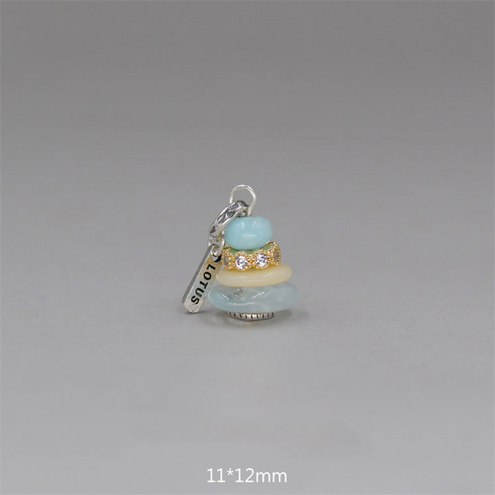Buddha Stones Zen Cairn Labradorite Various Crystals Calm Pendant Necklace - Amazonite&Topaz&Aquamarine Pendant 11*12mm - image 34