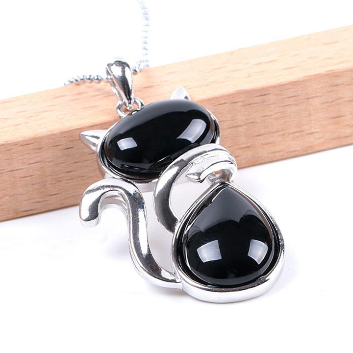 Buddha Stones Cat Pattern Natural Crystal Protection Necklace Pendant - image 24