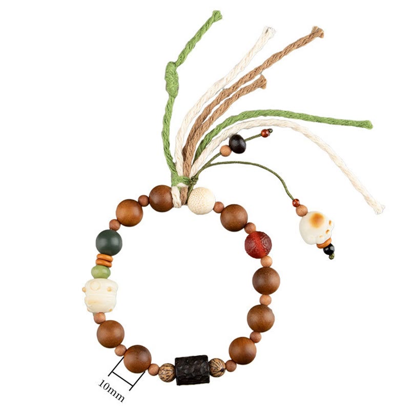 Buddha Stones Lightning Strike Wood Bodhi Seed Cat Paw Claw Auspiciousness Protection Tassel Bracelet - image 10