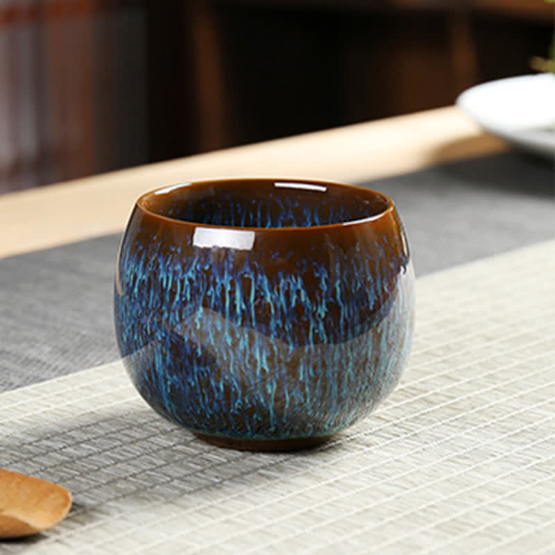 Multicolor Ceramic Teacup Ocean Wave Tea Cups