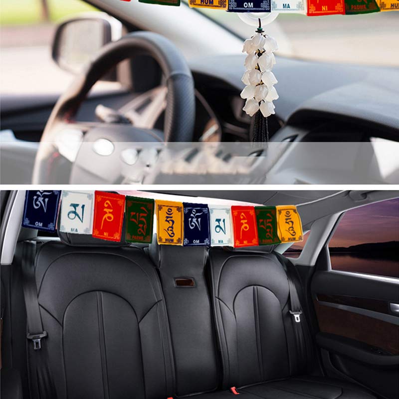Tibetan Blessing Windhorse Om Mani Padme Hum Outdoor Car Prayer Flag Decoration - image 2