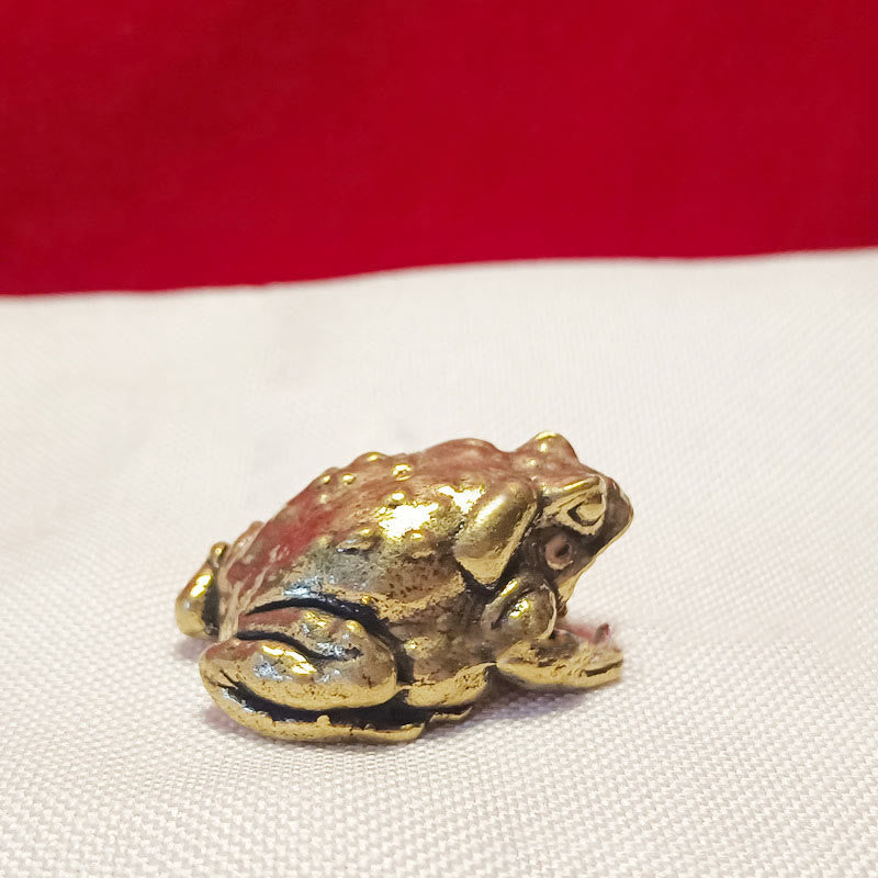 Buddha Stones Mini Small Frog Turtle Koi Fish Snail Crab Copper Wealth Home Decoration - Feng Shui Frog - image 20