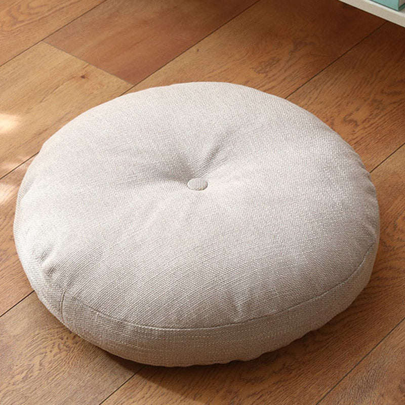 Lotus Simple Pattern Linen Meditation Seat Cushion Home Living Room Decoration - Detachable - 40cm*10cm - Beige - image 7