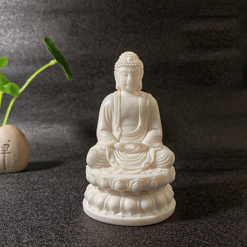 Buddha Stones Mini Ivory Fruit Tathagata Buddha Lotus Kwan Yin Avalokitesvara Manjusri Samantabhadra Serenity Desk Decoration