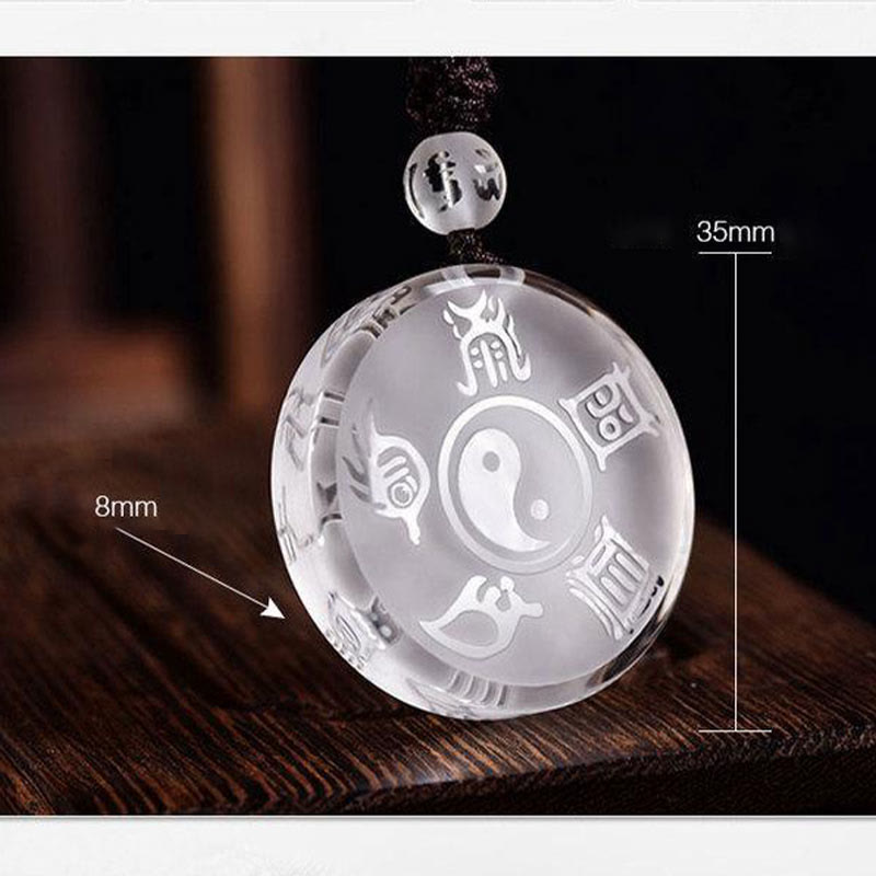 Buddha Stones Taoism Five Sacred Mountains Yin Yang Symbol Liuli Crystal Balance Necklace Pendant Key Chain - image 8