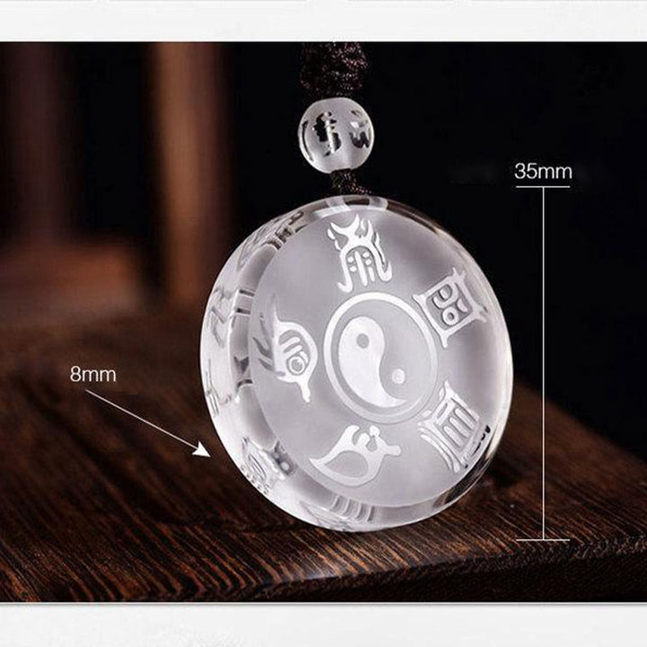 Buddha Stones Taoism Five Sacred Mountains Yin Yang Symbol Liuli Crystal Balance Necklace Pendant Key Chain - image 8