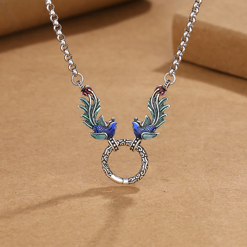 Buddha Stones Phoenix Lotus Flower Luck Protection Necklace Pendant - Phoenix(Luck♥Strength) - image 1