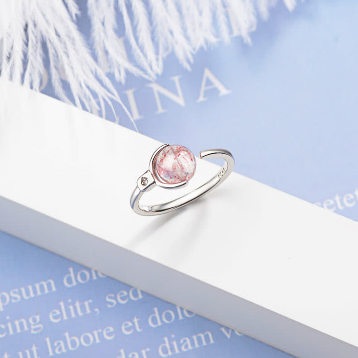 Buddha Stones Pink Crystal Soothing Rotation Ring - image 9