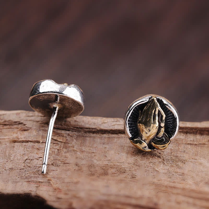 925 Sterling Silver Namaste Equality Stud Earrings - image 12