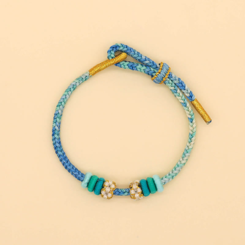 Buddha Stones Handmade Eight Thread Peace Knot Peach Blossom Knot Luck Rope Braided Bracelet - image 11