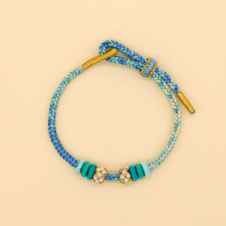 Buddha Stones Handmade Eight Thread Peace Knot Peach Blossom Knot Luck Rope Braided Bracelet - image 11