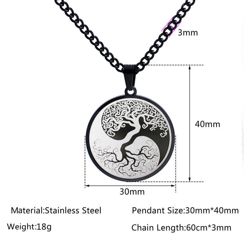 Buddha Stones The Tree of Life Titanium Steel Connection Necklace Pendant - image 10