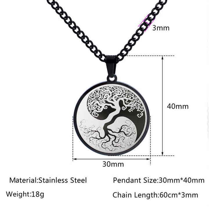 Buddha Stones The Tree of Life Titanium Steel Connection Necklace Pendant - image 10
