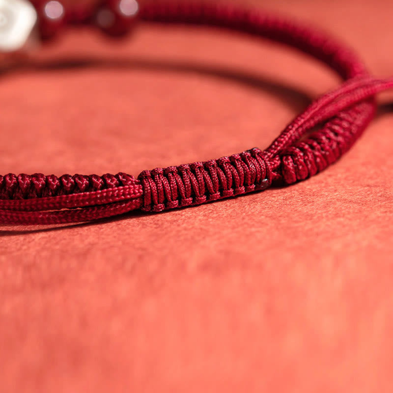 Buddha Stones 925 Sterling Silver Chinese Zodiac Natal Buddha Cinnabar Calm Bracelet - image 5