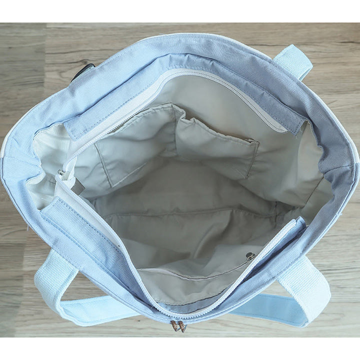 Pear Flower Plum Peach Blossom Bamboo Embroidery Canvas Large Capacity Shoulder Bag Tote Bag - image 7