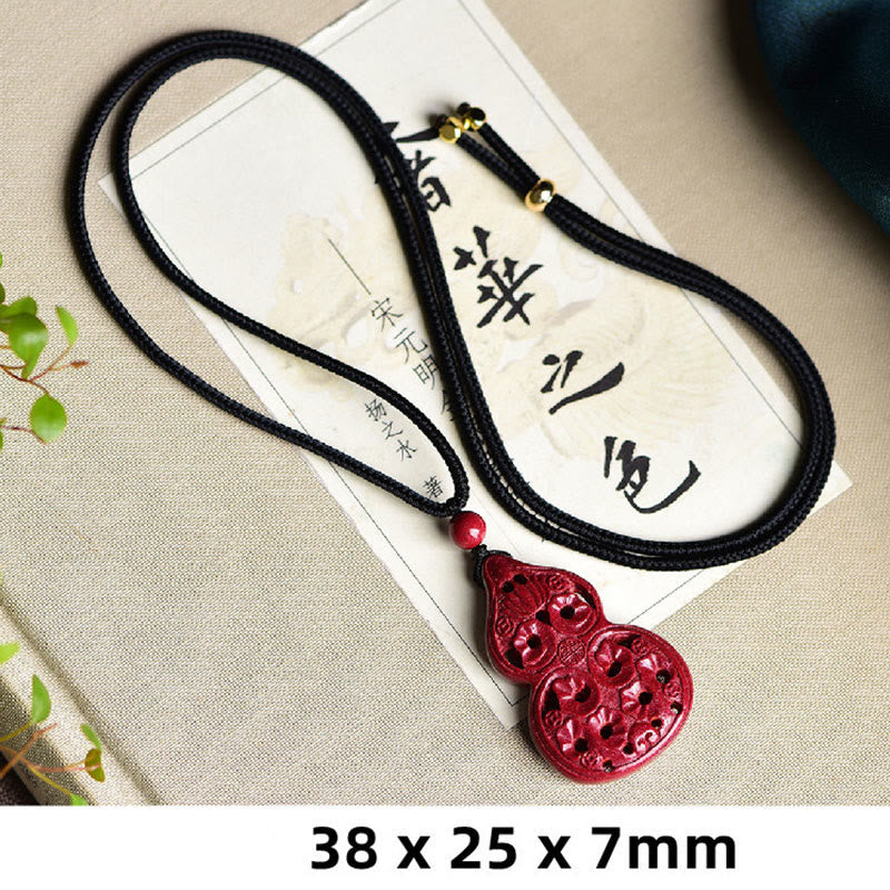 Buddha Stones Laughing Buddha Yin Yang Chinese Zodiac Gourd Natural Cinnabar Blessing Necklace Pendant - image 27