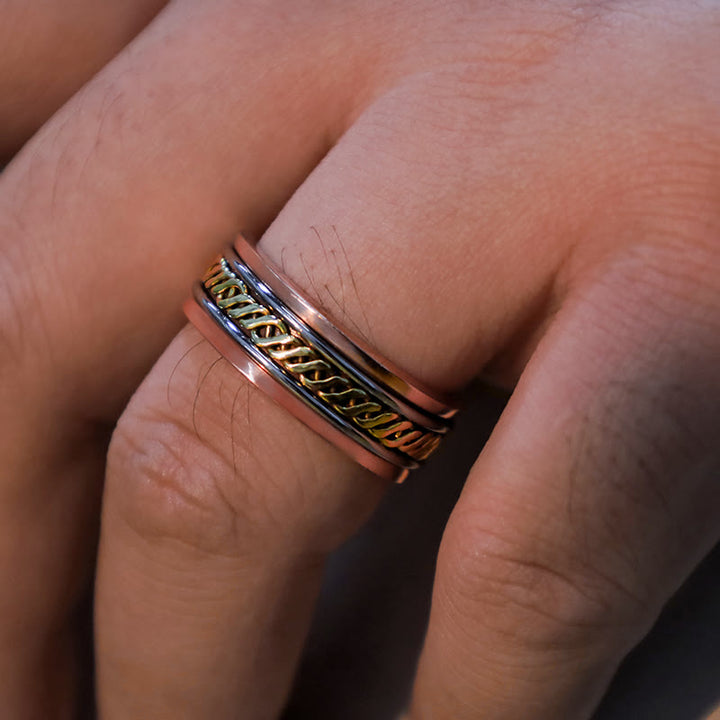Buddha Stones Magnetic Copper Balance Adjustable Cuff Bracelet Bangle Ring - image 12