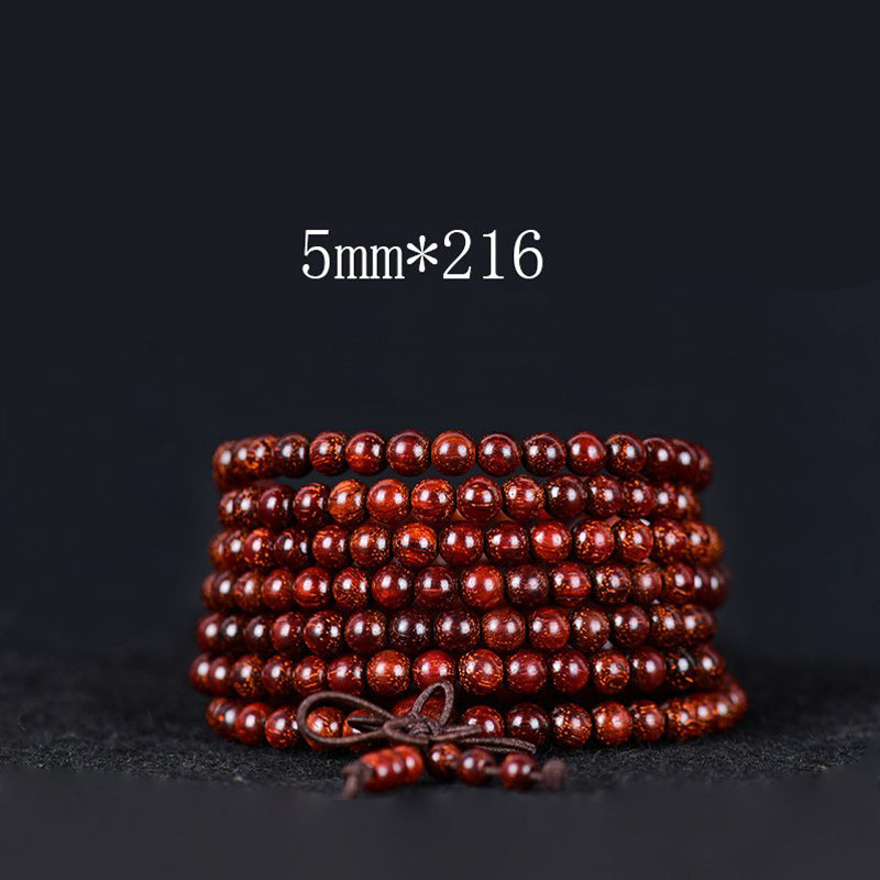 Buddha Stones Tibetan Small Leaf Red Sandalwood Balance Bracelet