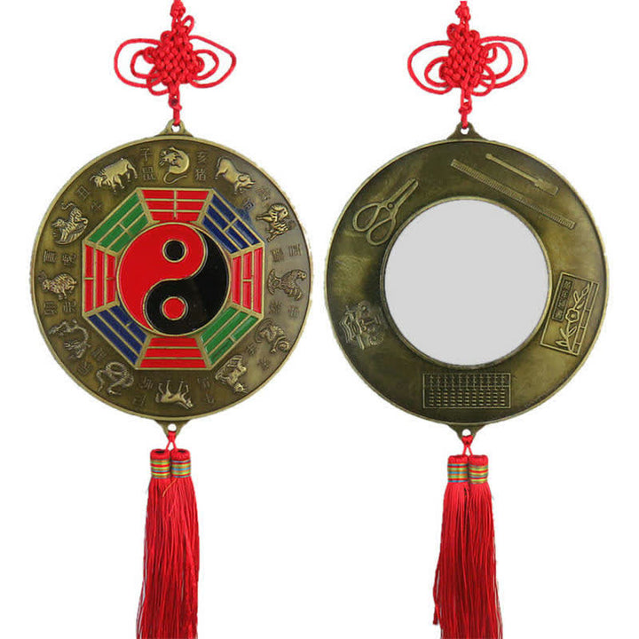 Feng Shui Bagua Map Chinese Knotting Harmony Energy Map Mirror - 14CM Round Bagua Map - image 9