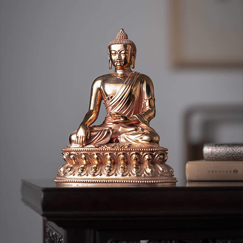 Gautama Shakyamuni Buddha Figurine Serenity Copper Statue Home Decoration - image 4