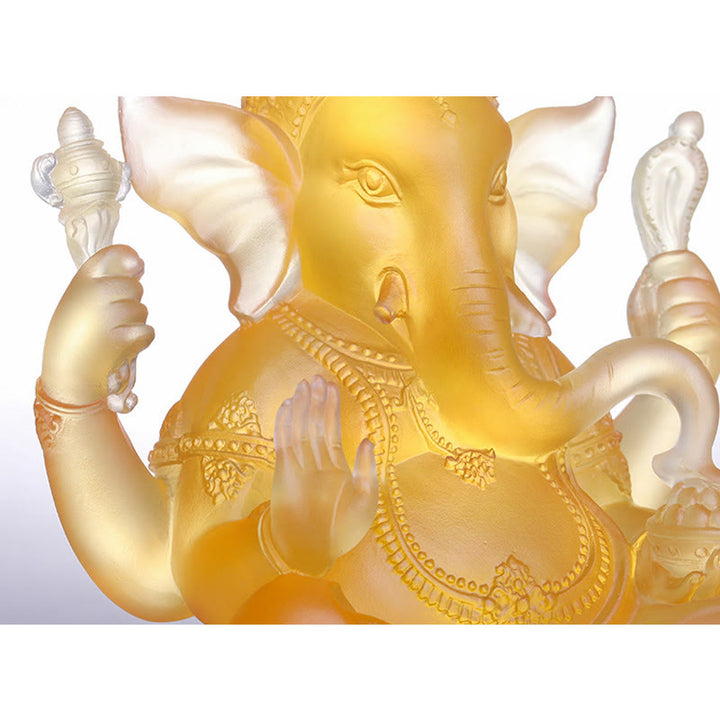 Buddha Stones Handmade Ganesh Ganpati Elephant Figurine Liuli Crystal Art Piece Protection Statue Home Decoration - image 6