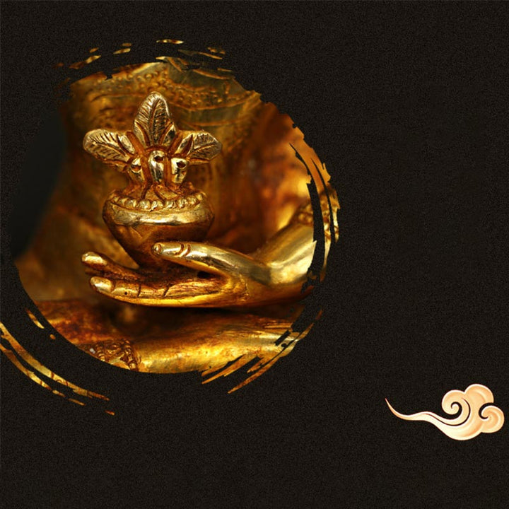 Buddha Shakyamuni Medicine Buddha Compassion Copper Gold Plated Statue Decoration - image 11