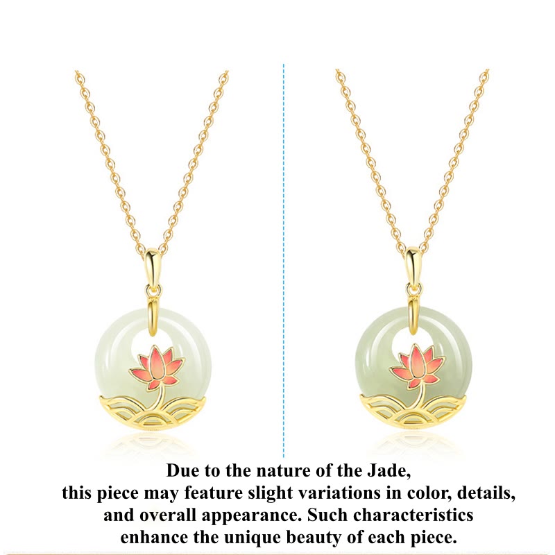 Buddha Stones 925 Sterling Silver Hetian White Jade Lotus Flower Blessing Necklace Pendant - image 10