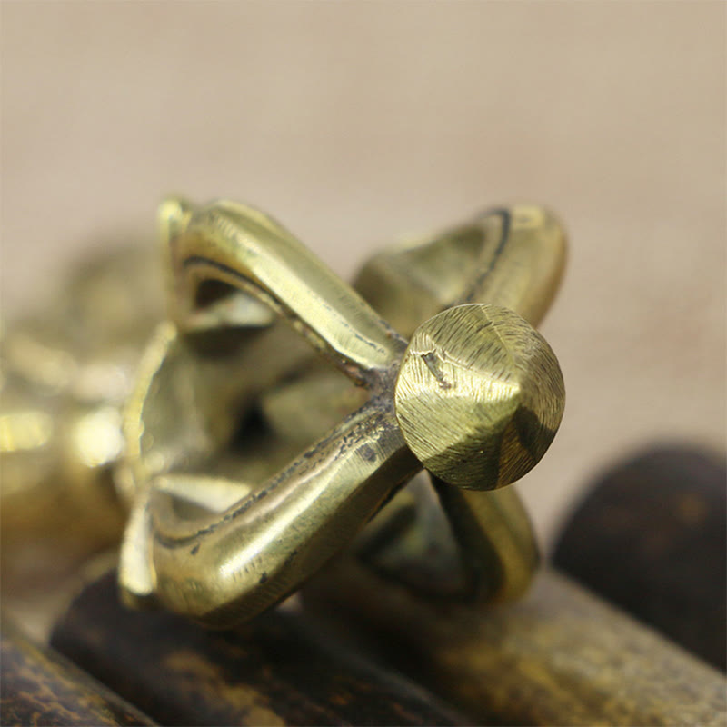 Buddha Stones Handcrafted Nepal Small Five Prong Vajra Dorje Strength Copper Decoration - image 3