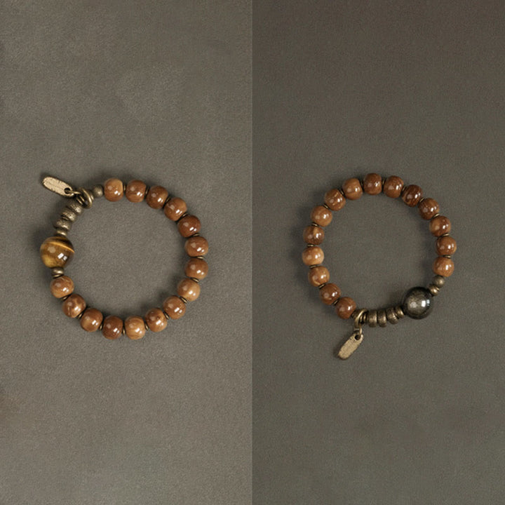 Buddha Stones Kuka Seed Tiger Eye Gold Sheen Obsidian Brass Copper Wealth Luck Bracelet - image 14