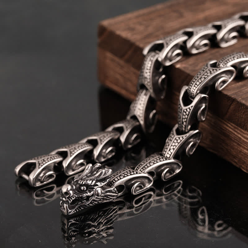 Dragon Pattern Titanium Steel Protection Necklace Pendant Bracelet - image 2