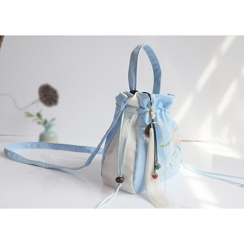 Buddha Stones Handmade Embroidered Flowers Canvas Tote Shoulder Bag Handbag - image 33