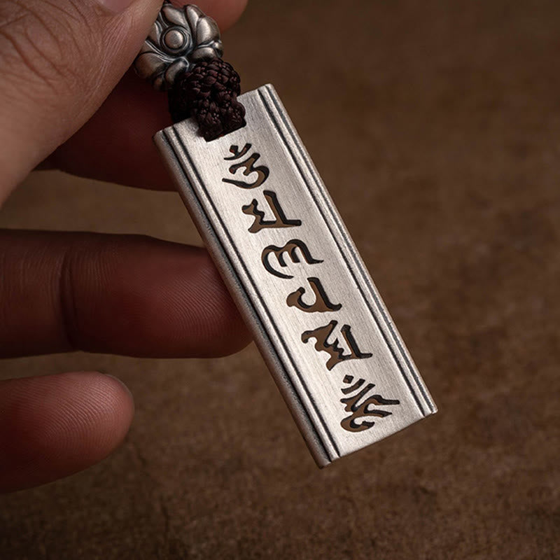 Buddha Stones 999 Sterling Silver Om Mani Padme Hum Engraved Lotus Wisdom Necklace Pendant - image 11
